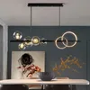 Restaurant Lamp Glas Lampenkap Bar Counter LED Moderne Noordse Kroonluchter Zwart Hanglamp Eetkamer Fixtures Indoor