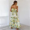 Women Dress Bandage Sleeveless Print Dresses Plus Size Long Bohemian Summer Clothes Fashion 210513