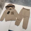 designer kids Hooded + pants sets childrens autumn tracksuit clothing long sleeve trousers set girls sports boys wear size 100-150