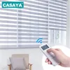 Casaya Automatic motorized zebra Blinds with Lithium battery motor Electric roller blinds for Living room/bedroom Custom Size 210722