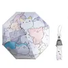 Parapluie pliant automatique pour femmes et chats, mignon, mode enfants, Anti UV, Parasol UPF50 +