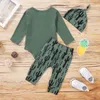 0-18M Toddler born Infant Baby Boy Cactus Clothes Set Letter Long Sleeve Romper Pants Autumn Winter Outfits 210515