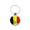 2021 CRAZY United Kingdom Flag Pattern Key Chain Car Keyring Holder Bag Pendant Charm Glass Keychain Jewelry Wholesale Price