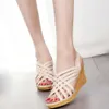 elastic platform sandals