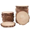 Kerstversiering natuurlijke hout plakjes 30 stks 3,5-4,0 inch ronde cirkels onvoltooide boomschors log schijven voor ambachten ornamenten DIY Arts ru