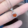 Earrings & Necklace Exquisite Sunflower Zircon Jewelry Set Fashion Silver Color Orange CZ Crystal Women Rings Wedding Gift