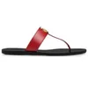 2021 designer slides Women flip flops Leather sandal Double Metal Black White Brown slippers Summer Beach Sandals with BOX size 36-45