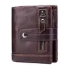 Wallets Western Cow Leather Zipper Hasp Men Wallet Fashion Genuiue Multifunction Coin Purse