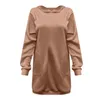 Casual Dresses Autumn Winter Sweater Dress Solid Color Streetwear Hooded Long-sleeved Warm For Lady Korean Fashion 2021 Vintage Clothes