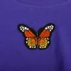 Women Crops Tees Top Butterfly Embroidery Loose Short T Shirts Cute Young Style Tops Women Solid Ladies Tank Shirts Clothes 210702