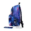 Men Canvas School Laptop Backpack Galaxy Star Universe Space USB opladen voor tieners jongens student meisjes tassen reizen mochila 2112867