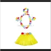 30 sets 30 cm Hula Hula Hula saia 4 pc leio para criança luau fantasia vestido fantasia festa praia flor flor za1581 isqbz decorativo f hupx9