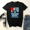 TRUMP 2024 I WILL BE BACK T-shirt XS-4XL Plus Size Designers T-shirts Sommar Unisex Sport Tee Sweat Tops USA:s president Val Kläder Tiktok NYHET