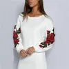 여자 후드 땀 셔츠 여자 긴 슬리브 까마귀 자수 꽃 스웨트 셔츠 점퍼 풀오버 ​​탑 코트 코트 후드
