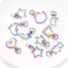 Rainbow Star Heart Cloud Rabbit Moonblomma nyckelringar Metal kedjar ring ringar Unisex Nyckelring Hållare Tillbehör