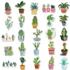 50 stks-pack groene planten cactus succulente sticker waterdichte stickers voor fles laptop auto planner scrapbooking telefoon macbook cup garderobe muur deur organizer