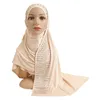 Sciarpe di perforazione lucide Turbante Sciarpa lunga Donne musulmane Hijab Scialli Copricapo Islamico Arabo Foulard femminile Sciarpe 165 * 52 cm