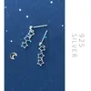 Full Openwork Stars Fresh Stud Earrings for Women 925 Sterling Silver Cute Korean Girls Earings Accessories Oreilles 210707