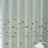 Curtain & Drapes Xiaoyus Children Cartoon Study Room For Bedroom Blue Curtains Tulle Finished Product Customization