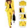 Двухсексуальные повседневные костюмы мода женщины сплошной цвет кнопки с длинным рукавом брюки женские бизнес женские костюмы Blazers