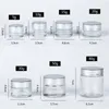 5g 10g 15g 20g 30g 50g Frosted Glass Bottle Cosmetic Jar Empty Face Cream Lip Balm Storage Container Pot Refillable Sample Bottles with Silver Lids