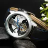 Armbandsur mekaniska klocka självlindning mens automatisk ihålig tourbillon affärer vattentät relojes para hombre reloj