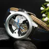 Relógios de pulso relógio mecânico auto enrolando mens automático tourbillon negócio impermeável relojes para hombre reloj