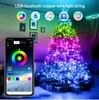 USB LED String Light Smart Garland Bluetooth App Control Lampe Étanche En Plein Air Fée Lumière Musique Pour La Décoration D'arbre De Noël 211122