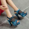 Blok Topuklar 2021 Yaz Sunaksini Kadın Ayakkabıları Satışı Lüks Sandalet Açık Ayak Tip Tıknaz Moda Peep Comfort High Girls Fretw