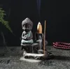 Handmade Ceramic Lotus Backflow Buddhist Incense Lamps Ceramics Backflow-Incense Burner Holder Censer Aromatherapy Smoke Backflow-Stick Incenses SN3265