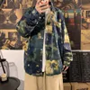 Privathinker erkek Yağlıboya Kamuflaj Baskılı Gömlek Moda Kadın Vintage Streetwear Gömlek Rahat Boy Giyim 210506
