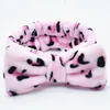 Leopard Headband Party Favor Coral Fleece Ladies Wash Face Headbands Bow Hair Band