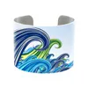 6 Style Ocean Aluminium Mankiet Bransoletka Nautical Blue Graphic Bransoletka Sea Surf Japaneseans Wave Jewellery Q0719