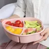 Creativo Apple Fruit Plate Candy Storage Box Container Soggiorno Paglia di grano Organizzatore Dry Bin 210423