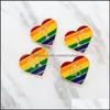 Pins, Broches Jóias Design Esmalte Orgulho Lgbt para Mulheres Homens Gay Lésbica Arco-íris Amor Lapela Pins Crachá Moda Aessórios em BK Drop Deliver