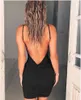 Kayotuas Women Dress Sexy Summer Backless High Waist Slim Bandage Bodycon Evening Party Short Mini V-Neck Sling Sundress 210522