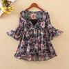 Bluzka szyfonowa TPS kwiatowy kimono boho cuffle koszulka damskie topy i bluzki plus koreańskie ubrania harajuku camisa df2448 210326