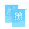 Non-woven Clute Drawstring Bag Travel Home Shoes Organizer Pack Transparenta Tofflor Sandaler Dammtäta Vattentäta Förvaringsväskor WH0254