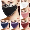 Sparkly Blink Jewel Lace Face Mask Fashion Party WomenMask para decoração poeira sol lavável FaceMasks4504726