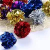 Color random Multicolor Mylar Crinkle Ball Cat Toys Ring Paper Cat Toy Interactive Sound Ring Paper Kitten Playing Balls1 42 R2