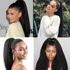 Synthetic Wigs Yaki Straight Ponytail 22quot Long Wrap Drawstring Kinky Clip In Pony Tail Afro Puff7534054