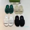 Créateur de mode dernières pantoufles pour femmes sandales importées de laine matériel de luxe logo personnalisé doux et confortable 35-40 66