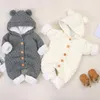 Baby knit rompers tecknad björn stickade höst födda pojkar jumpsuits kläder vinter långärmad toddler tröja barn totalt 211011