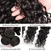 100% obearbetad brasiliansk jungfrulig mänsklig hår Curly 2 -buntar med 4x4 transparent spetsstängning gratis del naturlig svart
