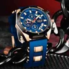 2021 Lige New Fashion Mens Klockor Top Märke Luxury Silikon Sport Klocka Män Kvarts Datum Klocka Vattentät Armbandsur Chronograph Q0524