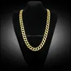 Chains Necklaces & Pendants Jewelry Miami Cuban Link Gold Plated Iced Out White Diamond Long For Mens Hip Hop Sell Drop Delivery 2021 Rwa3P