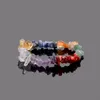 Gliederkette, unregelmäßiger Naturstein-Anhänger mit elastischem Seil, Geschenk für Frauen, handgefertigtes Stretch-7-Chakra-Kristallsplitter-Armband, Kies, Fawn22