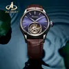 Wristwatches AESOP Luksusowe Prawdziwej Skóry Biznes Mężczyźni Zegarek Prawdziwy Tourbillon Zegarek Mechaniczny Wodoodporny Szafir Szkło
