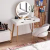 Writing Computer Desk, Home & Office Laptop Notebook PC Workstation with 2 Large Drawers, Study Desk Vanity Makeup Table Simple Modern