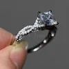 Vecalon 2016 Romantic Antique Memale Ring 2CTシミュレーションダイヤモンドCZ 925スターリングシルバーエンゲージメントウェディングバンドリング